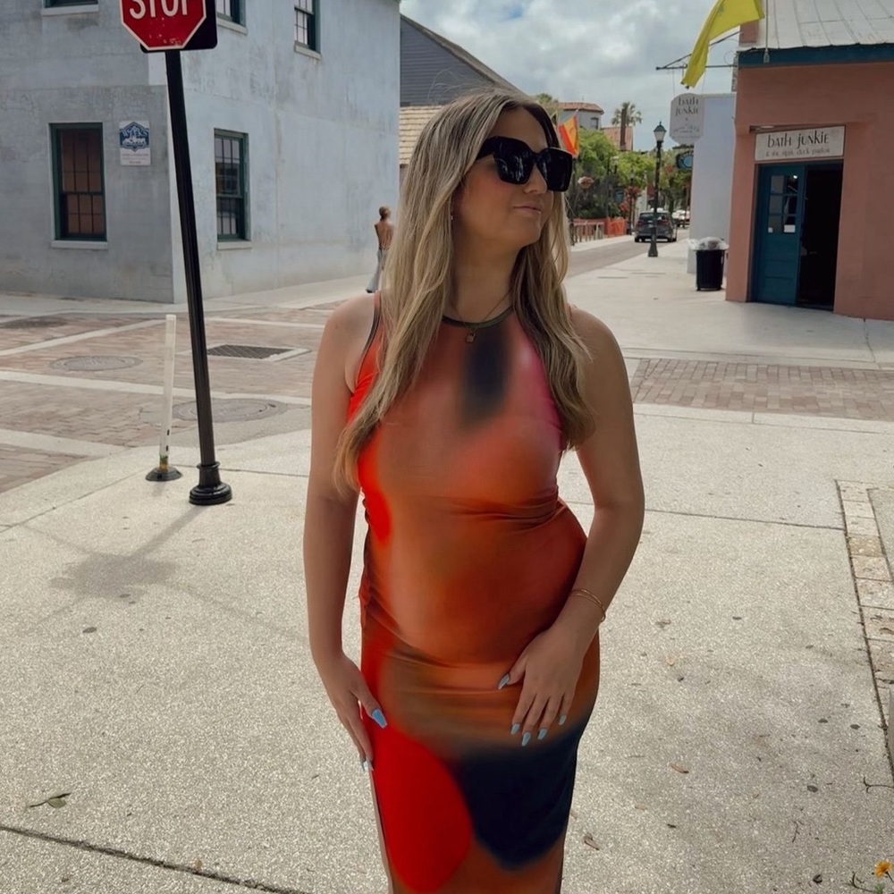 colorful bodycon maxi dress